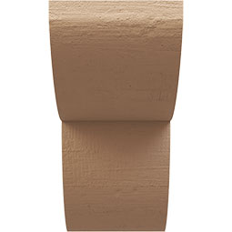Ekena Millwork - CORUR055X10X10CRERCPR - Timberthane Faux Wood Corbel, Crestline Style, 5 1/2"W x 10"D x 10"H, Primed Tan