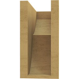 Ekena Millwork - CORUR055X10X10CRERCPR - Timberthane Faux Wood Corbel, Crestline Style, 5 1/2"W x 10"D x 10"H, Primed Tan