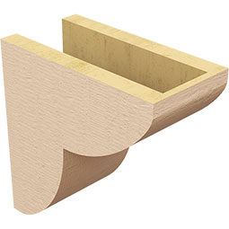 Ekena Millwork - CORUR055X10X10CRERCPR - Timberthane Faux Wood Corbel, Crestline Style, 5 1/2"W x 10"D x 10"H, Primed Tan