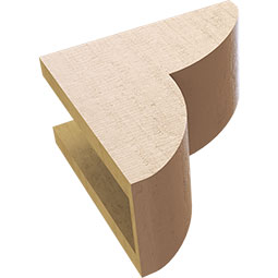 Ekena Millwork - CORUR055X10X10CRERCPR - Timberthane Faux Wood Corbel, Crestline Style, 5 1/2"W x 10"D x 10"H, Primed Tan