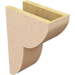 Ekena Millwork - CORUR055X10X14CRERCPR - Timberthane Faux Wood Corbel, Crestline Style, 5 1/2"W x 10"D x 14"H, Primed Tan