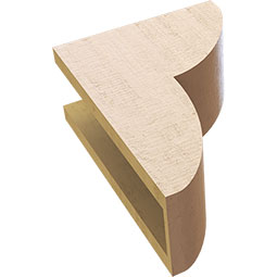 Ekena Millwork - CORUR055X10X14CRERCPR - Timberthane Faux Wood Corbel, Crestline Style, 5 1/2"W x 10"D x 14"H, Primed Tan