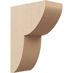 Ekena Millwork - CORUR055X10X14CRERCPR - Timberthane Faux Wood Corbel, Crestline Style, 5 1/2"W x 10"D x 14"H, Primed Tan