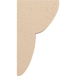 Ekena Millwork - CORUR055X10X18CRERCPR - Timberthane Faux Wood Corbel, Crestline Style, 5 1/2"W x 10"D x 18"H, Primed Tan