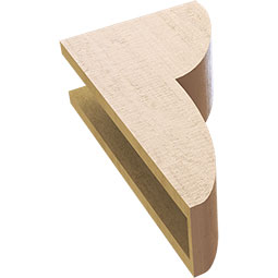 Ekena Millwork - CORUR055X10X18CRERCPR - Timberthane Faux Wood Corbel, Crestline Style, 5 1/2"W x 10"D x 18"H, Primed Tan