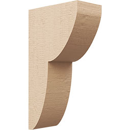 Ekena Millwork - CORUR055X10X18CRERCPR - Timberthane Faux Wood Corbel, Crestline Style, 5 1/2"W x 10"D x 18"H, Primed Tan