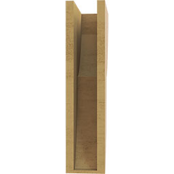 Ekena Millwork - CORUR055X10X22CRERCPR - Timberthane Faux Wood Corbel, Crestline Style, 5 1/2"W x 10"D x 22"H, Primed Tan