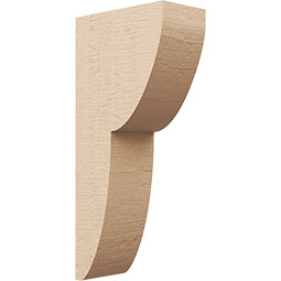 Ekena Millwork - CORUR055X10X22CRERCPR - Timberthane Faux Wood Corbel, Crestline Style, 5 1/2"W x 10"D x 22"H, Primed Tan