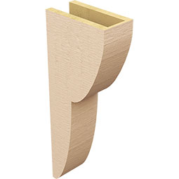 Ekena Millwork - CORUR055X10X26CRERCPR - Timberthane Faux Wood Corbel, Crestline Style, 5 1/2"W x 10"D x 26"H, Primed Tan