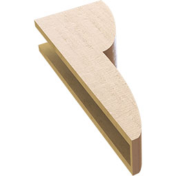 Ekena Millwork - CORUR055X10X26CRERCPR - Timberthane Faux Wood Corbel, Crestline Style, 5 1/2"W x 10"D x 26"H, Primed Tan
