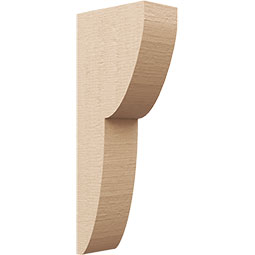Ekena Millwork - CORUR055X10X26CRERCPR - Timberthane Faux Wood Corbel, Crestline Style, 5 1/2"W x 10"D x 26"H, Primed Tan