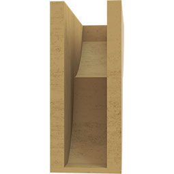 Ekena Millwork - CORUR055X12X12CRERCPR - Timberthane Faux Wood Corbel, Crestline Style, 5 1/2"W x 12"D x 12"H, Primed Tan