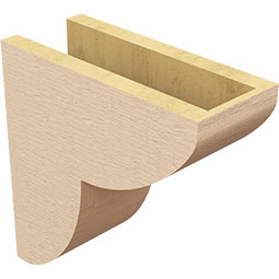Ekena Millwork - CORUR055X12X12CRERCPR - Timberthane Faux Wood Corbel, Crestline Style, 5 1/2"W x 12"D x 12"H, Primed Tan