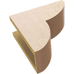Ekena Millwork - CORUR055X12X12CRERCPR - Timberthane Faux Wood Corbel, Crestline Style, 5 1/2"W x 12"D x 12"H, Primed Tan