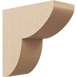 Ekena Millwork - CORUR055X12X12CRERCPR - Timberthane Faux Wood Corbel, Crestline Style, 5 1/2"W x 12"D x 12"H, Primed Tan