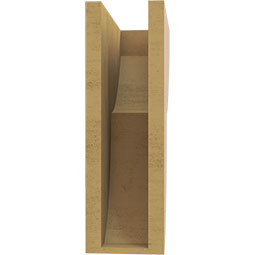 Ekena Millwork - CORUR055X12X16CRERCPR - Timberthane Faux Wood Corbel, Crestline Style, 5 1/2"W x 12"D x 16"H, Primed Tan