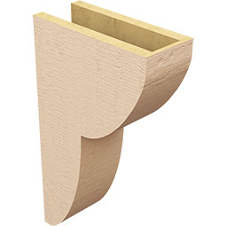 Ekena Millwork - CORUR055X12X20CRERCPR - Timberthane Faux Wood Corbel, Crestline Style, 5 1/2"W x 12"D x 20"H, Primed Tan