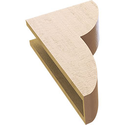 Ekena Millwork - CORUR055X12X20CRERCPR - Timberthane Faux Wood Corbel, Crestline Style, 5 1/2"W x 12"D x 20"H, Primed Tan