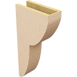 Ekena Millwork - CORUR055X12X24CRERCPR - Timberthane Faux Wood Corbel, Crestline Style, 5 1/2"W x 12"D x 24"H, Primed Tan