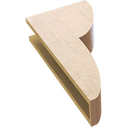 Ekena Millwork - CORUR055X12X24CRERCPR - Timberthane Faux Wood Corbel, Crestline Style, 5 1/2"W x 12"D x 24"H, Primed Tan