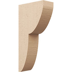 Ekena Millwork - CORUR055X12X24CRERCPR - Timberthane Faux Wood Corbel, Crestline Style, 5 1/2"W x 12"D x 24"H, Primed Tan