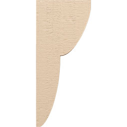 Ekena Millwork - CORUR055X12X28CRERCPR - Timberthane Faux Wood Corbel, Crestline Style, 5 1/2"W x 12"D x 28"H, Primed Tan