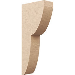Ekena Millwork - CORUR055X12X28CRERCPR - Timberthane Faux Wood Corbel, Crestline Style, 5 1/2"W x 12"D x 28"H, Primed Tan