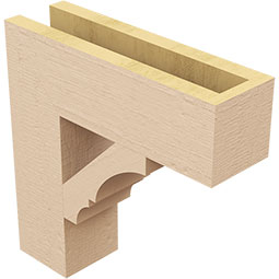Ekena Millwork - BKTURBOA44 - Timberthane Rough Cedar Faux Wood Balboa Block Bracket