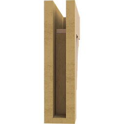 Ekena Millwork - BKTUR035X14X14BOA05RCPR - Timberthane Faux Wood Balboa Style Bracket, Block Ends, 3 1/2"W x 14"D x 14"H, Primed Tan