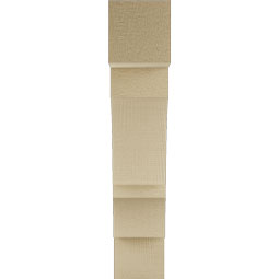 Ekena Millwork - BKTUR035X14X18BOA05RCPR - Timberthane Faux Wood Balboa Style Bracket, Block Ends, 3 1/2"W x 14"D x 18"H, Primed Tan