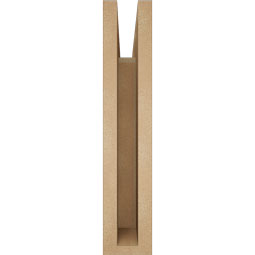 Ekena Millwork - BKTUR035X14X18BOA05RCPR - Timberthane Faux Wood Balboa Style Bracket, Block Ends, 3 1/2"W x 14"D x 18"H, Primed Tan