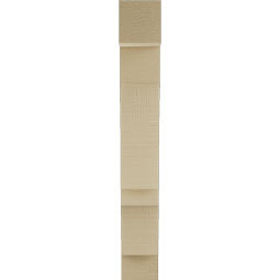 Ekena Millwork - BKTUR035X14X26BOA05RCPR - Timberthane Faux Wood Balboa Style Bracket, Block Ends, 3 1/2"W x 14"D x 26"H, Primed Tan