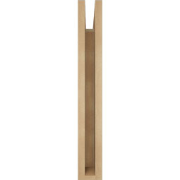 Ekena Millwork - BKTUR035X14X26BOA05RCPR - Timberthane Faux Wood Balboa Style Bracket, Block Ends, 3 1/2"W x 14"D x 26"H, Primed Tan