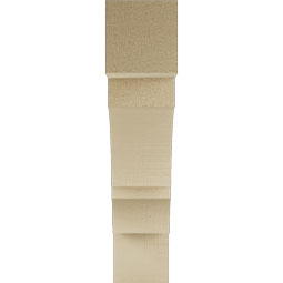 Ekena Millwork - BKTUR035X16X16BOA05RCPR - Timberthane Faux Wood Balboa Style Bracket, Block Ends, 3 1/2"W x 16"D x 16"H, Primed Tan