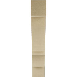 Ekena Millwork - BKTUR035X16X20BOA05RCPR - Timberthane Faux Wood Balboa Style Bracket, Block Ends, 3 1/2"W x 16"D x 20"H, Primed Tan