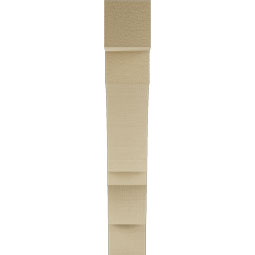 Ekena Millwork - BKTUR035X18X22BOA05RCPR - Timberthane Faux Wood Balboa Style Bracket, Block Ends, 3 1/2"W x 18"D x 22"H, Primed Tan