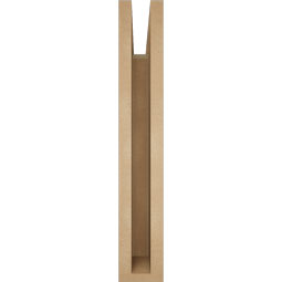 Ekena Millwork - BKTUR035X18X22BOA05RCPR - Timberthane Faux Wood Balboa Style Bracket, Block Ends, 3 1/2"W x 18"D x 22"H, Primed Tan