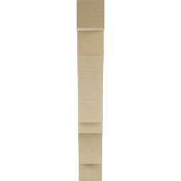 Ekena Millwork - BKTUR035X18X26BOA05RCPR - Timberthane Faux Wood Balboa Style Bracket, Block Ends, 3 1/2"W x 18"D x 26"H, Primed Tan
