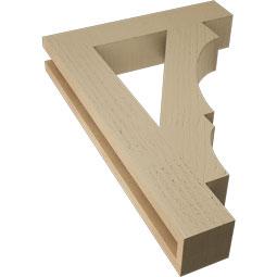 Ekena Millwork - BKTUR035X18X26BOA05RCPR - Timberthane Faux Wood Balboa Style Bracket, Block Ends, 3 1/2"W x 18"D x 26"H, Primed Tan