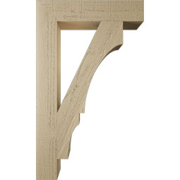 Ekena Millwork - BKTUR035X18X30BOA05RCPR - Timberthane Faux Wood Balboa Style Bracket, Block Ends, 3 1/2"W x 18"D x 30"H, Primed Tan