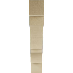 Ekena Millwork - BKTUR035X20X20BOA05RCPR - Timberthane Faux Wood Balboa Style Bracket, Block Ends, 3 1/2"W x 20"D x 20"H, Primed Tan