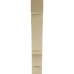 Ekena Millwork - BKTUR035X20X24BOA05RCPR - Timberthane Faux Wood Balboa Style Bracket, Block Ends, 3 1/2"W x 20"D x 24"H, Primed Tan