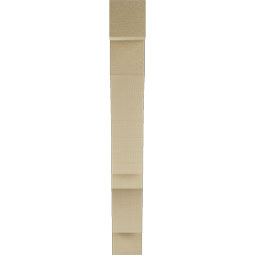Ekena Millwork - BKTUR035X20X28BOA05RCPR - Timberthane Faux Wood Balboa Style Bracket, Block Ends, 3 1/2"W x 20"D x 28"H, Primed Tan