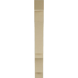 Ekena Millwork - BKTUR035X20X32BOA05RCPR - Timberthane Faux Wood Balboa Style Bracket, Block Ends, 3 1/2"W x 20"D x 32"H, Primed Tan