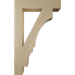 Ekena Millwork - BKTUR035X20X32BOA05RCPR - Timberthane Faux Wood Balboa Style Bracket, Block Ends, 3 1/2"W x 20"D x 32"H, Primed Tan