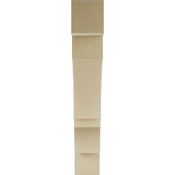 Ekena Millwork - BKTUR035X22X22BOA05RCPR - Timberthane Faux Wood Balboa Style Bracket, Block Ends, 3 1/2"W x 22"D x 22"H, Primed Tan