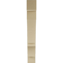 Ekena Millwork - BKTUR035X22X26BOA05RCPR - Timberthane Faux Wood Balboa Style Bracket, Block Ends, 3 1/2"W x 22"D x 26"H, Primed Tan