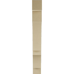 Ekena Millwork - BKTUR035X22X30BOA05RCPR - Timberthane Faux Wood Balboa Style Bracket, Block Ends, 3 1/2"W x 22"D x 30"H, Primed Tan