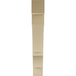 Ekena Millwork - BKTUR035X24X24BOA05RCPR - Timberthane Faux Wood Balboa Style Bracket, Block Ends, 3 1/2"W x 24"D x 24"H, Primed Tan