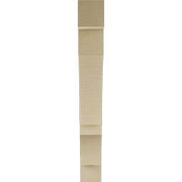 Ekena Millwork - BKTUR035X24X28BOA05RCPR - Timberthane Faux Wood Balboa Style Bracket, Block Ends, 3 1/2"W x 24"D x 28"H, Primed Tan